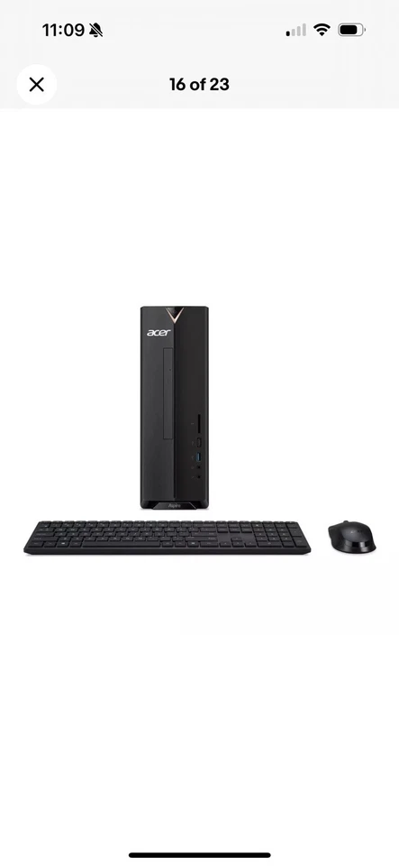 Acer Aspire XC-840 Desktop PC Intel Celeron N4505 8GB RAM 256GB SSD Black - Image 1 of 4