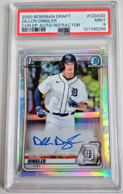 2020 Bowman Draft Dillon Dingler 1st Bowman Refractor #/499 PSA 9 MINT - Tigers - Image 1 of 2