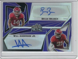 2023 LEAF METAL BRIAN BRANCH/WILL ANDERSON JR ROOKIE/RC 2X-AUTO #2/5 *PURPLE* - Picture 1 of 2