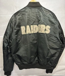Vintage Raiders Jacket 1980s Pro Line Starter Satin Bomber XL Back Spellout NWA - Picture 1 of 16