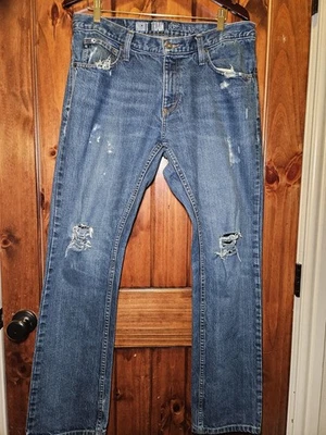 Jeans azul 34x32 trem noturno mundo livre masculino perna reta lavado regularmente - Imagem 1 de 4