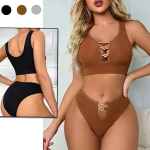 Conjunto de lencería para mujer traje de baño peluche babydoll ropa interior sujetador y bragas ropa para dormir - Imagen 1 de 16