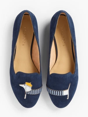 NUEVO Mocasines Talbots Ryan Bordados Dachshund Azul Gamuza Talla 5.5 Nuevos sin Caja Foto 1 de 4