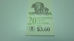 U.S. Stamp Booklet Scott # BK137 (20 of Scott # 1889 #2 Wildlife 18 cent Stamps. - Picture 1 of 2