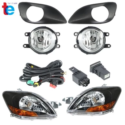 Conjunto de luces antiniebla de parachoques delantero para Toyota Yaris 2007-11 par de faros transparentes Foto 1 de 4