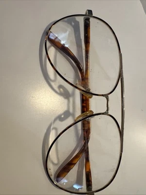 Óculos aviador masculino vintage ótica pessoal 2,75 ouro tartaruga década de 1970 década de 1980 - Imagem 1 de 4