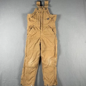 Lincoln Outfitters Bib Overalls Youth Small 8 Brown Insulated Workwear Lined - Picture 1 of 13