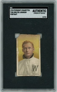 1910 T206 Walter Johnson Portrait – Piedmont Cigarettes – SGC AUTHENTIC - Picture 1 of 2