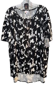 Neu mit Etikett LuLaRoe XL schwarz & weiß geometrisches Muster Irma Oversize Tunika - Bild 1 von 7