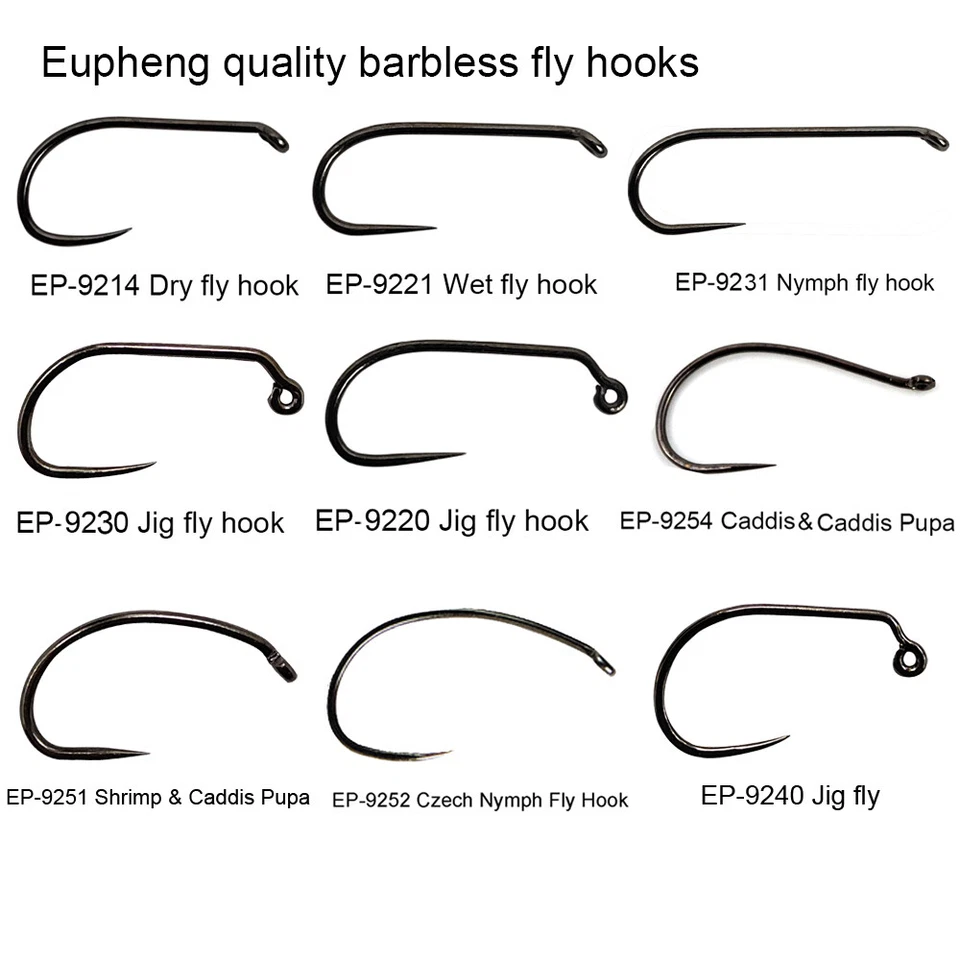 Eupheng Fly Fishing Hook CompetitionHookDry Nymph Shirmp Wet Caddis Tying Hooks - Image 1 of 1