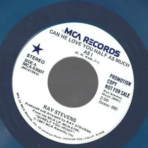 RAY STEVENS Can He Love You Half as Much 45 RECORD RARE BLUE VINYL WAX PROMO - Picture 1 of 1
