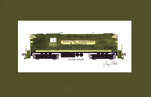 Duluth Winnipeg & Pacific Green RS11 11""x17"" Estampado Enmarañado Andy Fletcher Firmado - Imagen 1 de 1
