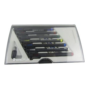 Staedtler Marsmagno 2 Set of 7 Pens Rechargeable German Drafting lettering Art - Picture 1 of 4