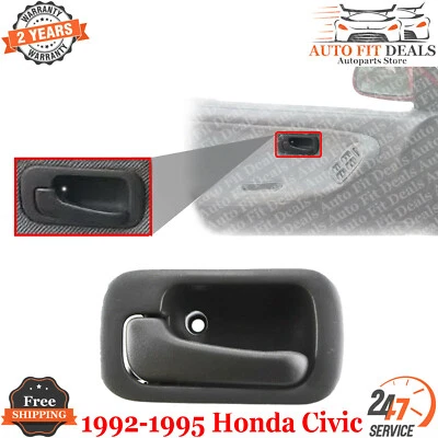 Manija de puerta interior delantera de plástico gris lado izquierdo para Honda Civic 1992-95 sedán  Foto 1 de 4