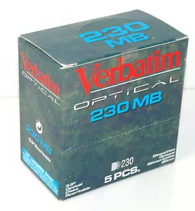 5er-Pack VERSIEGELT NEU Verbatim 3,5" 230 MB Magneto Optical MO Disk Kassetten - Bild 1 von 3