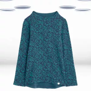 Ex Seasalt Women's 3/4 Sleeve Stand Collar Reversible Top in Blue - Picture 1 of 6