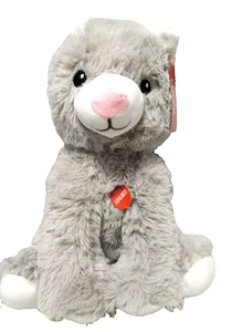 NWT Plush Toy W/Squeaker Lucky Kitty Cat 11" Gray Pet 2022 Great Holiday Gift! - Picture 1 of 5