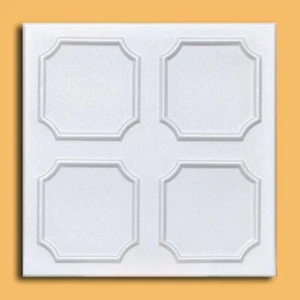 Deckenfliesen, Kleben, Zum Selbermachen, dekorativer Styropor, ALFA 20"" x 20"" weiß - Bild 1 von 2