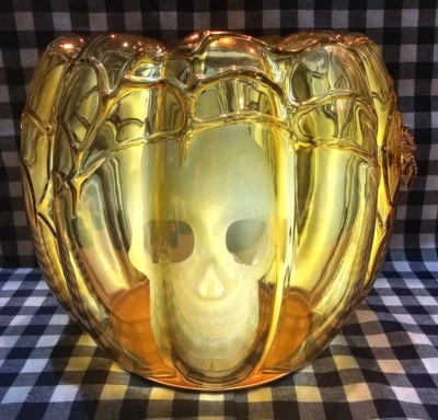 NEW Appearing Skull in Pumpkin 3-Wick Candle Holder Bath & Body Works - Image 1 of 4