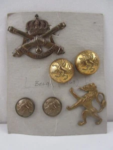 Belgium Army Artillery Corps 2 x Badges and 2 sets of Buttons from 1969 - Picture 1 of 6