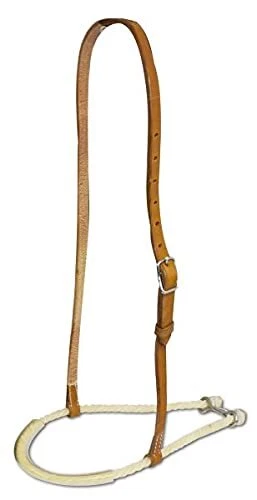 Showman Rubber Covered Rope Noseband Tie Down w/ Argentina Cow Leather