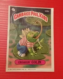 RARO ADESIVO "CROAKIN' COLIN" #109b * VINTAGE 1986 SECCHIO SPAZZATURA BAMBINI 3° SERIE - Foto 1 di 1
