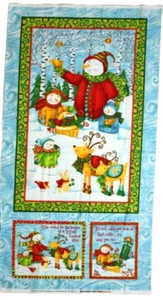 Winter Wonderland Debi Hron SPX 100% Quilt Cotton Snowman Panel Christmas Fabric - Picture 1 of 3