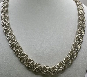 Sterling Silver 17” Fancy Link Chain Necklace (41.43g) - Picture 1 of 7