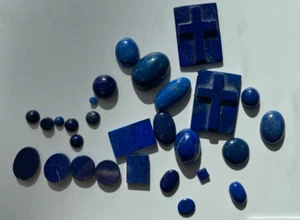 VINTAGE LOT OF 29 PCS ASSORTED LOT 106.19 CARATS NATURAL LAPIS BELOW WHOLESALE! - Picture 1 of 3