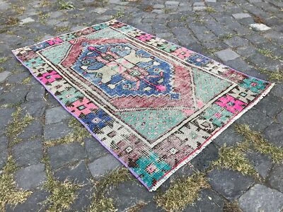 Handmade Rug Turkish Area Rug Vintage Rug Oushak Rug Antique Rug Bohemian Rug - Image 1 of 4
