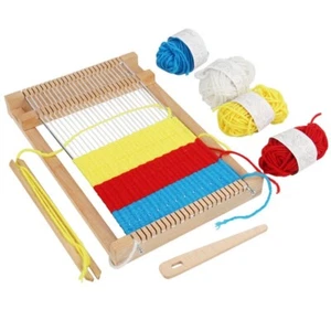 Wooden Weaving Loom Machine Kit Adjustable Small Frame Educational Weave Tool - Picture 1 of 13