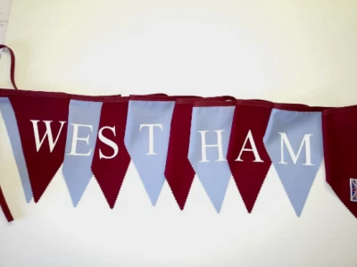 West Ham Bunting Impreso - Claret y banderas azules con estampado blanco  Foto 1 de 3