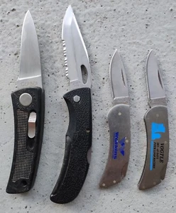 VINTAGE ZIPPO ADV. & GERBER 450 & BOLT ACTION FOLDING POCKET KNIVES USA LOT OF 4 - Picture 1 of 16