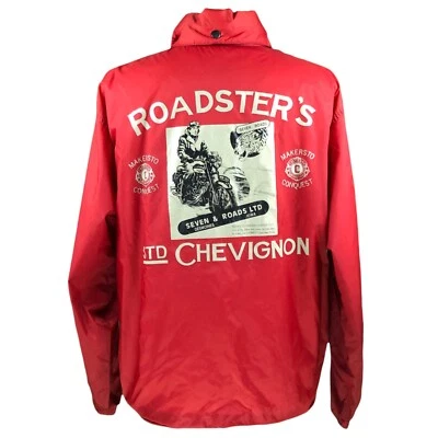 Vtg Chevignon Roadster’s Conquest Jack Union Made Big Logo Red Coach Jacket M - Image 1 of 4