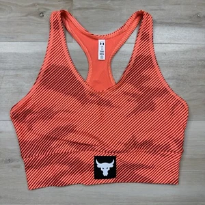 Under Armour Project Rock HeatGear Sports Bra 1371369-824 Women's Size Large - Picture 1 of 8