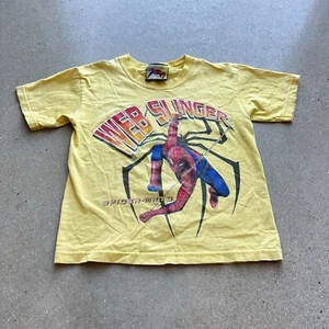 VINTAGE 2004 Spiderman 2 Shirt Kids M/L Yellow Movie Promo Merch Comic - Picture 1 of 6