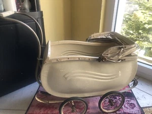 Alter Puppenwagen von Saxonia Wagen mit Riemchenaufhängung Riemen Aufhängung - Bild 1 von 6