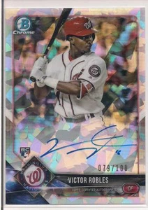 2018 Bowman Chrome VICTOR ROBLES Cracked Ice Autograph ROOKIE CRA-VR #79/100 RC - Picture 1 of 3