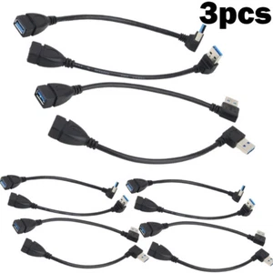 Cable de extensión corto de ángulo recto a hembra USB 3.0 A macho 3 un. - Imagen 1 de 19