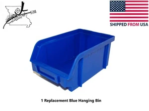 1 Harbor Freight Wall Mount Hanging Storage Bin Replacement Blue Large Bin Plast - Picture 1 of 9