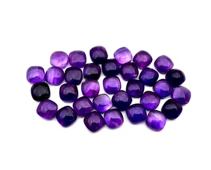 Natural Amethyst Square Cushion Cabochon Loose Gemstone Lot 17 Pcs 11 MM 106 CT - Picture 1 of 4