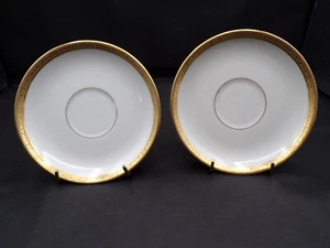 2 Vintage Haviland Limoge France Calla Lilly Gold Embossed Saucer Plate 5.5" F25 - Picture 1 of 11