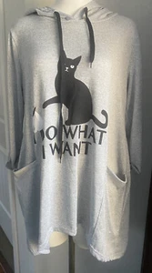 Suéter suéter con capucha I Do What I Want Funny Cat Lover para mujer mediano de gran tamaño - Imagen 1 de 22