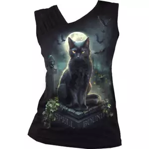 SPELL BOUND - Gathered Shoulder Slant Vest Black - Bild 1 von 7