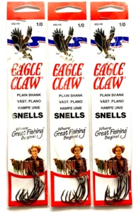 3 PACKS Eagle Claw #032-1/0 Plain Shank Hook Size 1/0 Bronze 6-Count Package - Picture 1 of 20