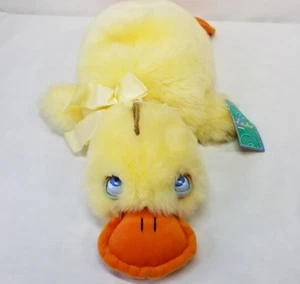 Vintage Plush Duck Easter Puppet With Googly Eyes Moving Eyeballs Yellow Walmart - Picture 1 of 13