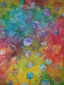 Batik Cotton Quilting Craft Fabric Fat Quarters Sewing Rainbow Paint Pot - Picture 1 of 3