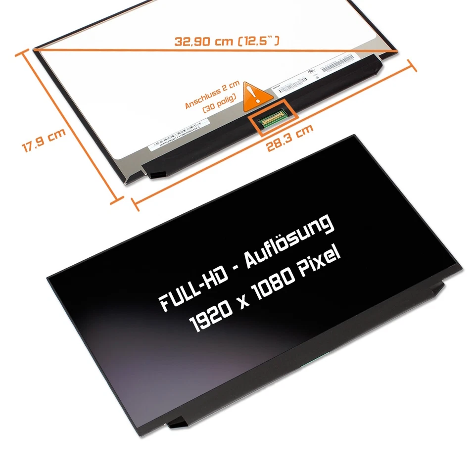12,5" LED Display matt passend für IVO M125NWF4 R3 N125HCE-GN1 IPS Full-HD - Bild 1 von 1