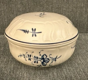 Villeroy & Boch blau und weiß Vieux Luxembourg bedeckt Schmuckschatulle 4" - Bild 1 von 4