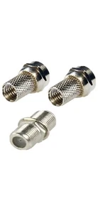F PLUG SINGLE CONNECTOR KIT RG6 SATELLITE SKY TV AERIAL CABLE SCREW TWIST COAX - Afbeelding 1 van 2